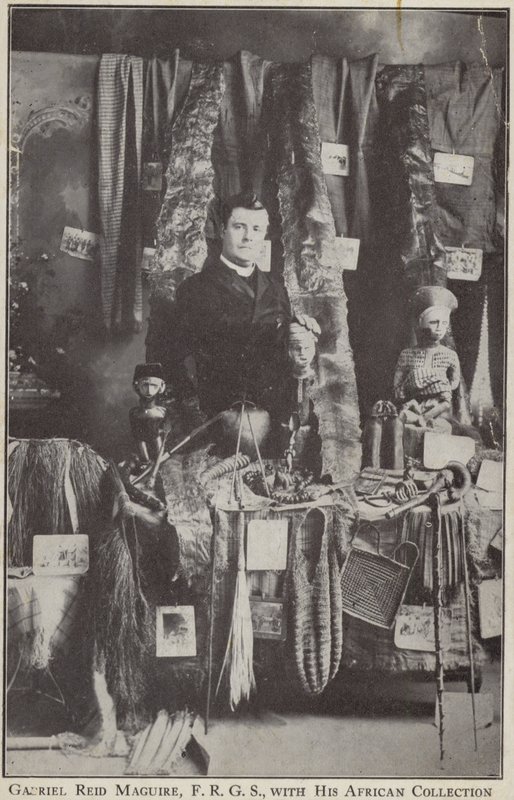 Gabriel Reid Maguire, explorador irlandês, com sua coleção africana de Irish Photographer