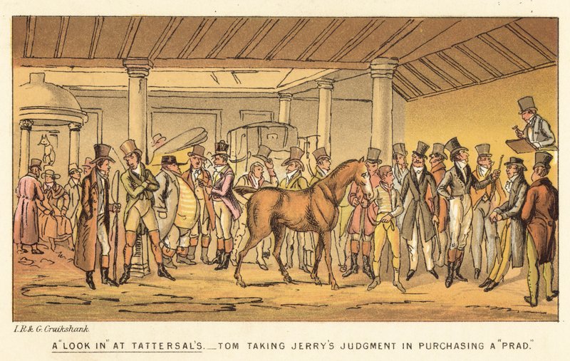 Uma olhada no Tattersals de Isaac, Robert and George Cruikshank