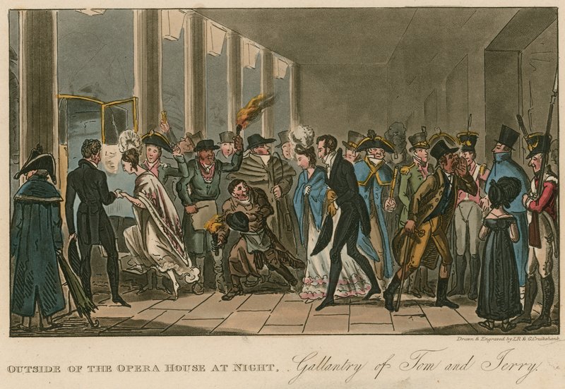 Fora da Ópera; Galanteria de Tom e Jerry de Isaac, Robert and George Cruikshank