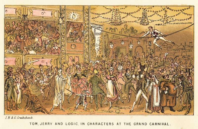 Tom, Jerry e Logic, em personagens do Grande Carnaval de Isaac, Robert and George Cruikshank