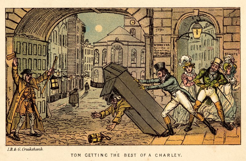 Tom tirando o melhor de um Charley de Isaac, Robert and George Cruikshank