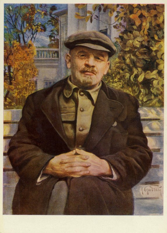 Líder soviético Vladmir Lenin em Gorki, início dos anos 20 de Isaak Israilevich Brodsky