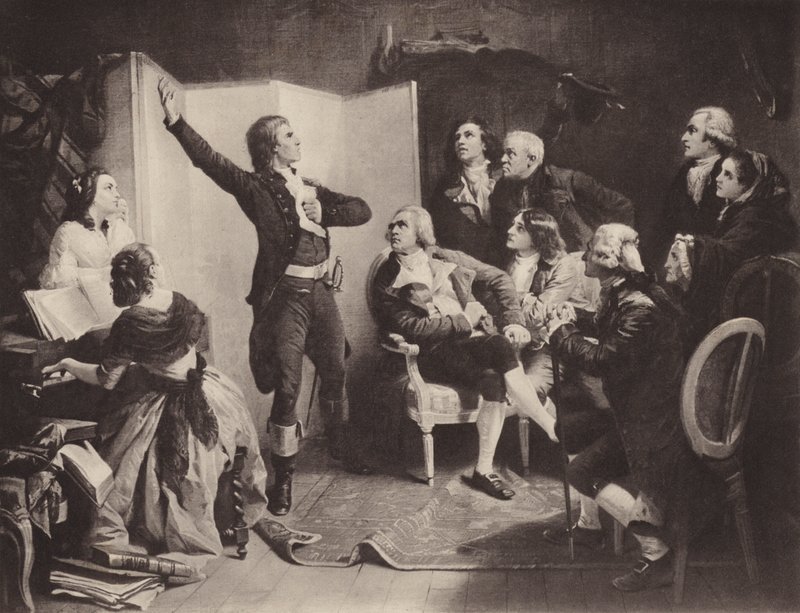 O Primeiro Canto da Marselhesa (litho) de Isidore (after) Pils