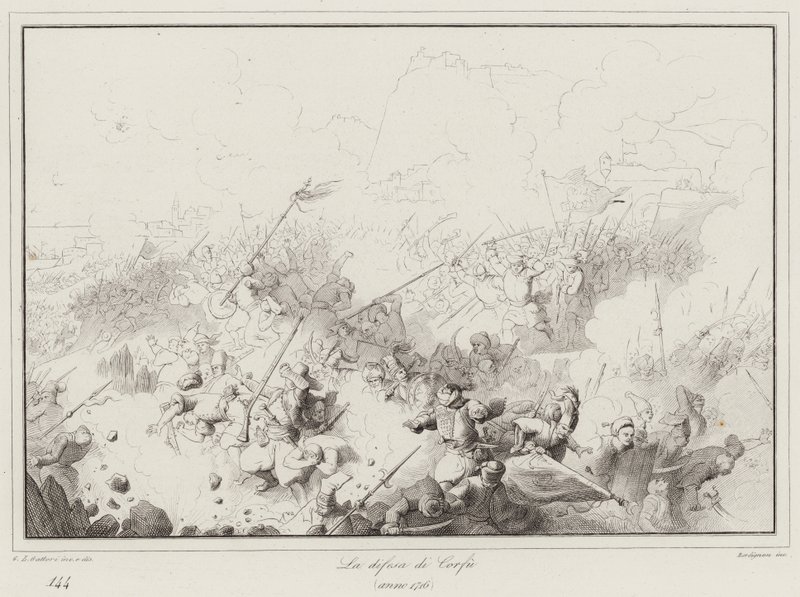 A defesa de Corfu, 1716 de Italian School