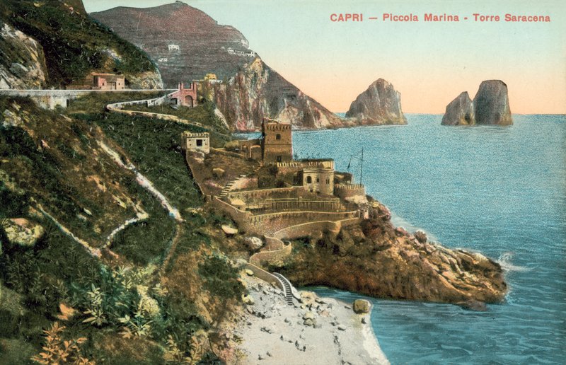 Capri, itália, pequeno, marina, sarraceno, torre de Italian Photographer