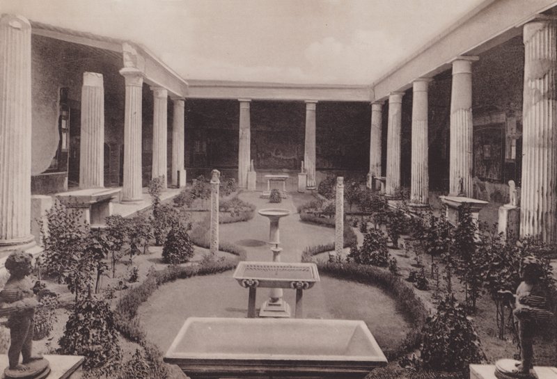 Casa Dei Vettii, Peristilio, Casa dos Vettii, o Peristilo (foto a p/b) de Italian Photographer