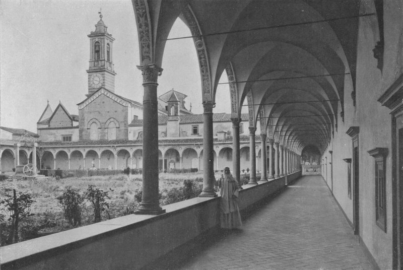 Florença, Arredores, Certosa, O Grande Claustro (foto a p/b) de Italian Photographer
