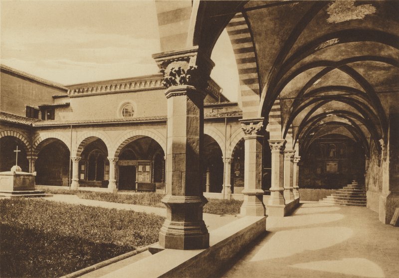 Florença / Florença: Igreja de S Maria Novella, O Claustro Verde, Fra Giovanni da Carpi (foto a p/b) de Italian Photographer