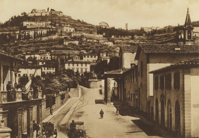 Firenze / Florença: arredores de Florença, S Domenico e Panorama di Fiesole (foto p/b) de Italian Photographer