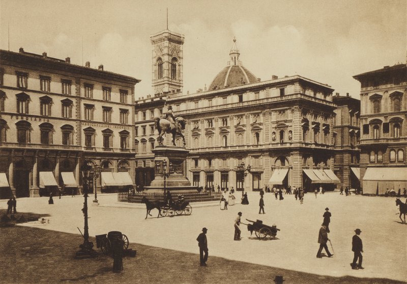 Firenze / Florença: Piazza Vittorio Emanuele (foto a p/b) de Italian Photographer