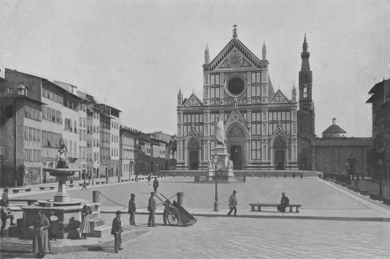Florença, Piazza S Croce (foto a p/b) de Italian Photographer