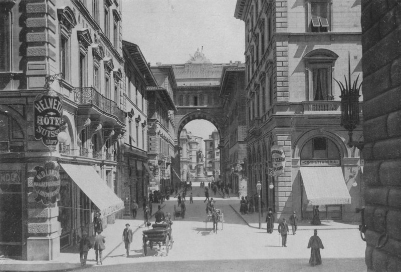 Florença, Via Strozzi (foto a p/b) de Italian Photographer