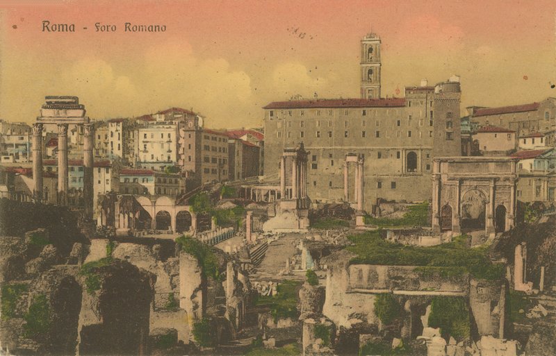 Fórum Romano, Roma. Um cartão postal enviado em 1913. de Italian Photographer
