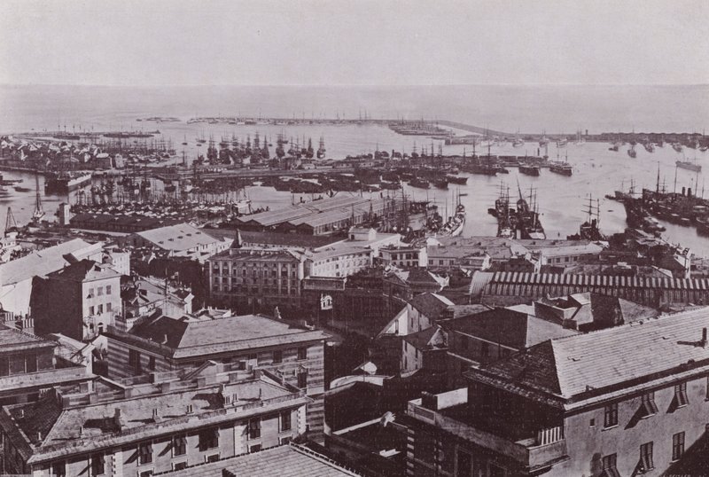 Itália: Génova, panorama (foto a p/b) de Italian Photographer