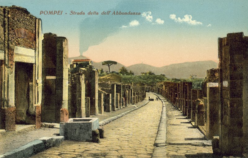 Pompéia, Itália, estrada nomeada abundância de Dell de Italian Photographer