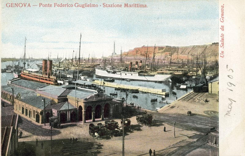 Ponte Federico Guglielmo e terminal de ferry, Gênova de Italian Photographer