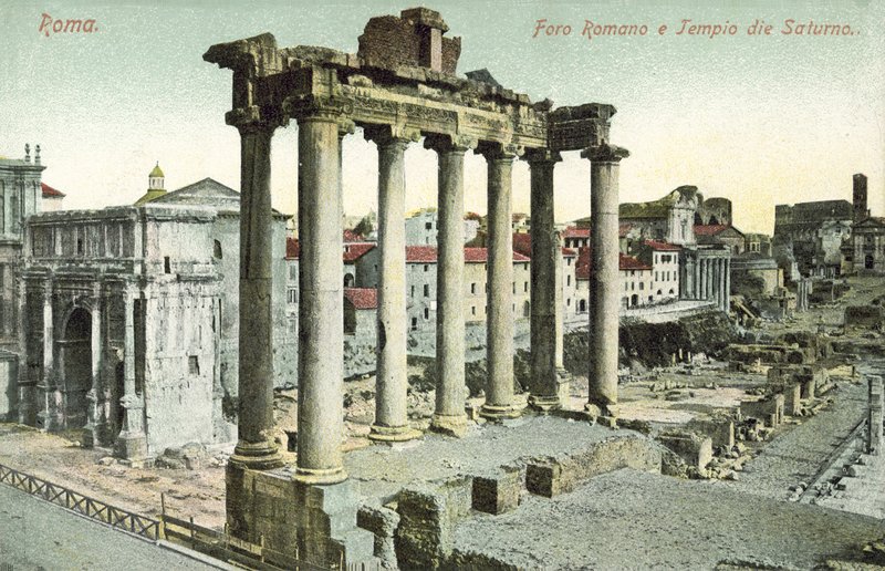 Roma, Itália, Fórum Romano, Templo de Saturno de Italian Photographer