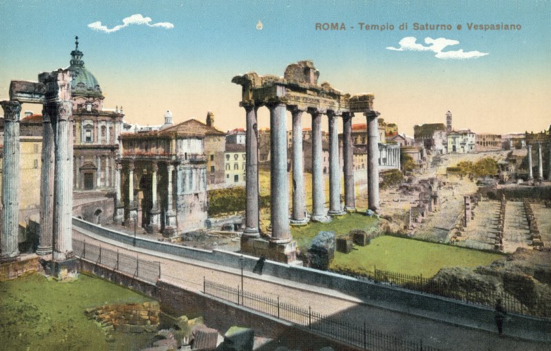 Roma, Itália, Templo de Saturno e Vespasiano de Italian Photographer