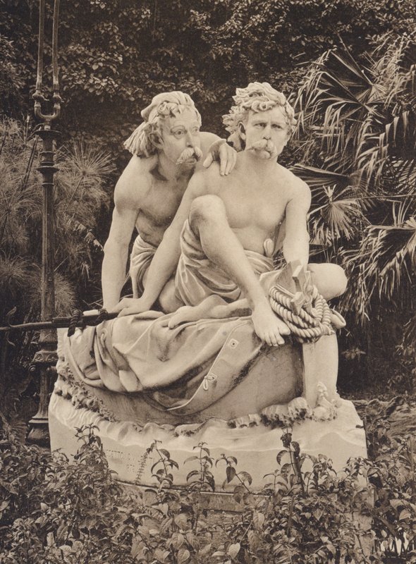 Sicília / Sicília: Villa Giulia e o grupo Canaris, escultura Civiletti (foto p/b) de Italian Photographer