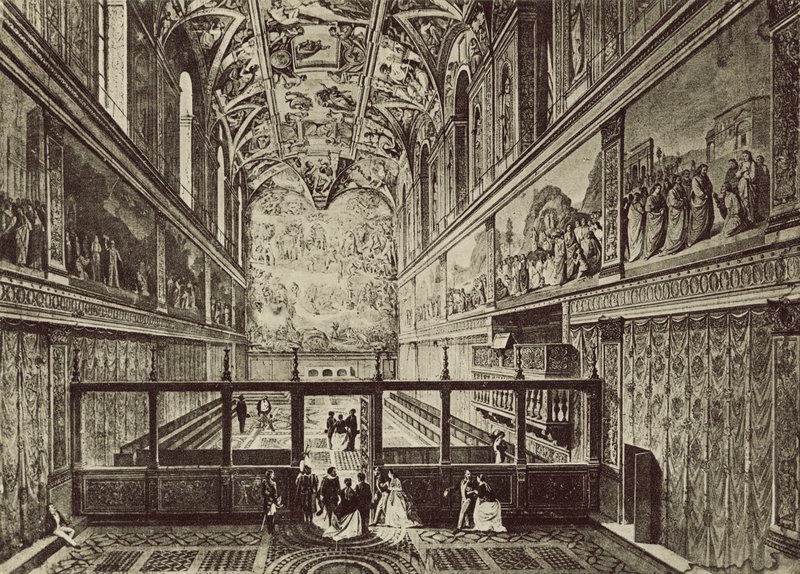 Capela Sixtine construída no século XV, por J de Dolci de Italian Photographer