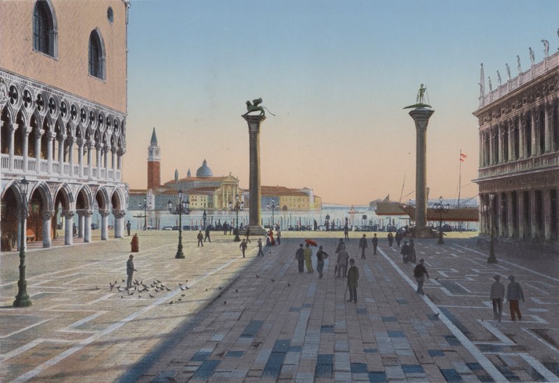 Veneza, Piazzetta San Marco e as duas colunas (foto colorida) de Italian Photographer