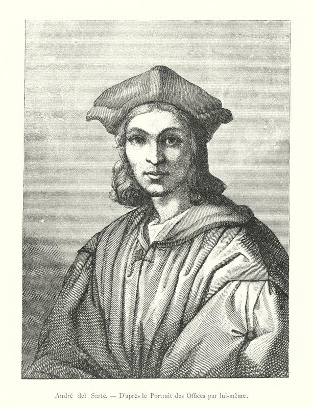 Andre del Sarte, Do Retrato do Uffizi por ele mesmo (gravura) de Italian School