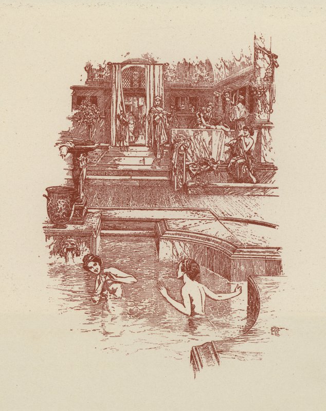 Banho romano (litografia) de Italian School