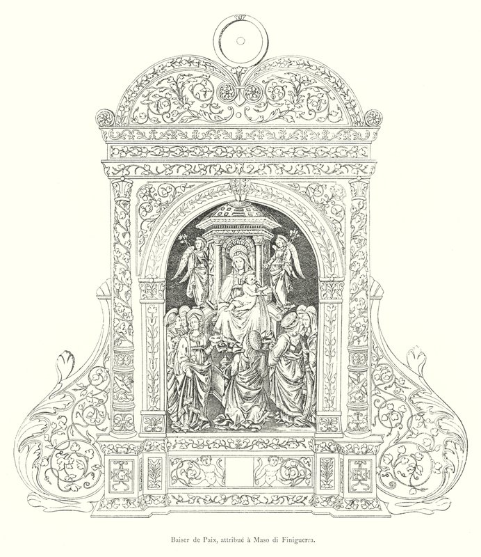 Baiser de Paix, attribue a Maso di Finiguerra (gravura) de Italian School