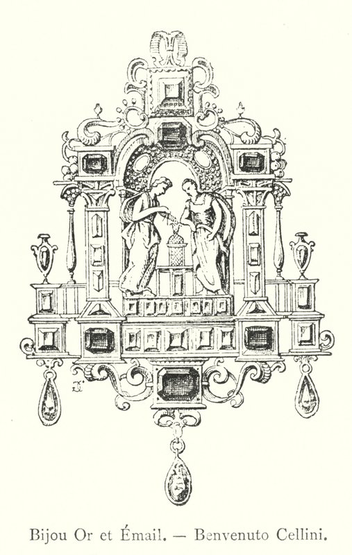 Ouro e Esmalte, Benvenuto Cellini (gravura) de Italian School