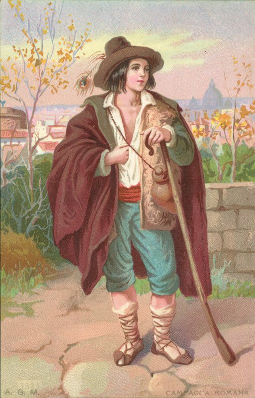 Campanha romana (cromolitografia) de Italian School