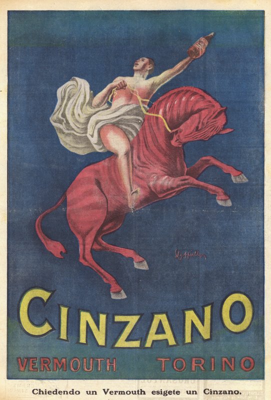Cinzano Vermute Turim (litografia a cores) de Italian School