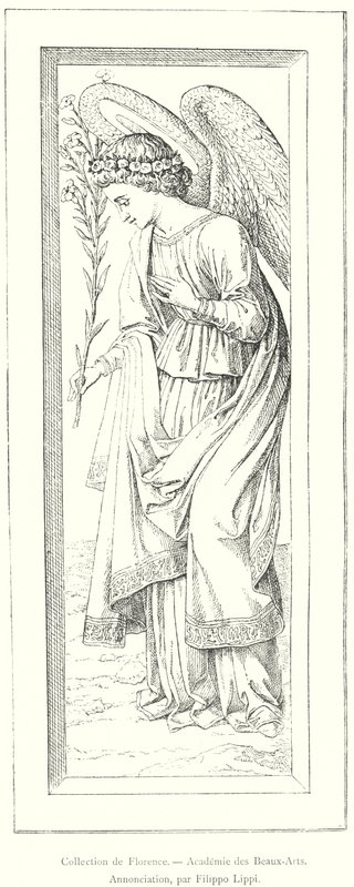 Colecção Florence, Academia de Belas Artes, Anunciação, de Filippo Lippi (gravura) de Italian School