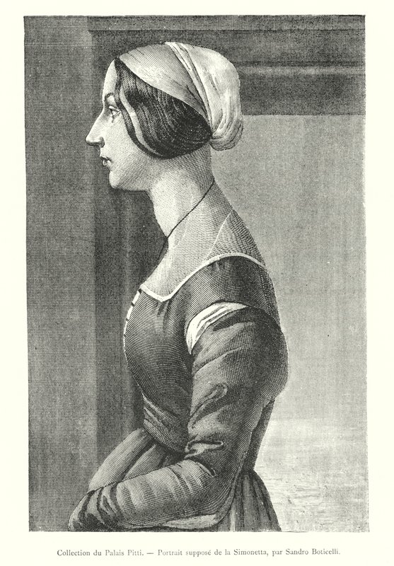 Coleção Palácio Pitti, Retrato de Simonetta, de Sandro Boticelli (gravura) de Italian School