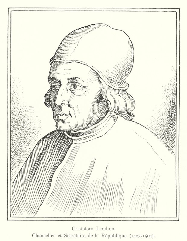 Cristoforo Landino, Chanceler e Secretário da República de Italian School