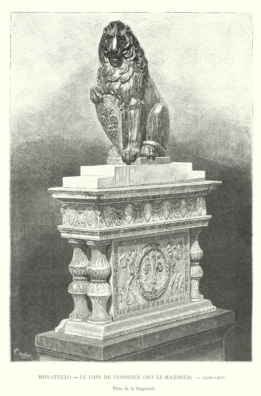 Donatello, O Leão de Florença, conhecido como O Mazocco de Italian School