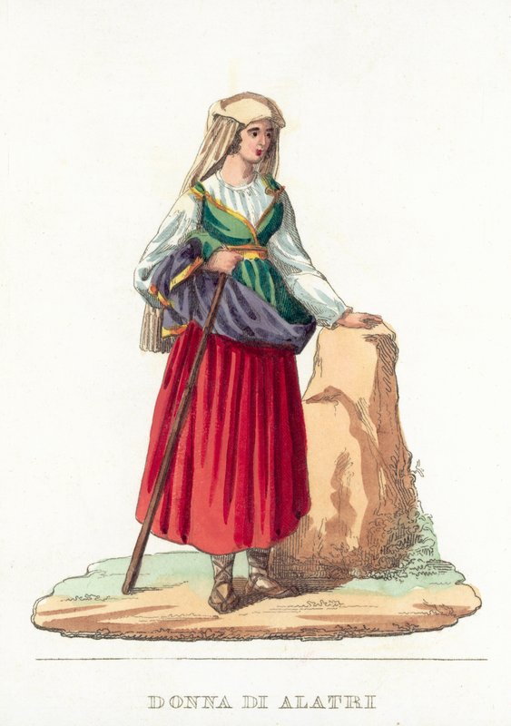 Donna Di Alatri (gravura colorida) de Italian School