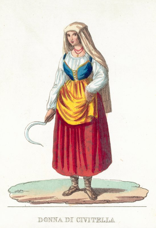 Donna Di Civitella (gravura colorida) de Italian School
