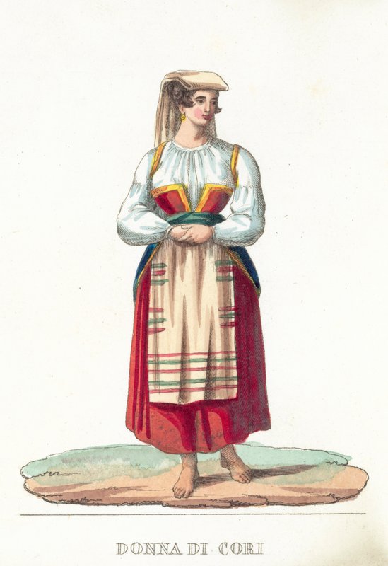 Donna Di Cori (gravura colorida) de Italian School