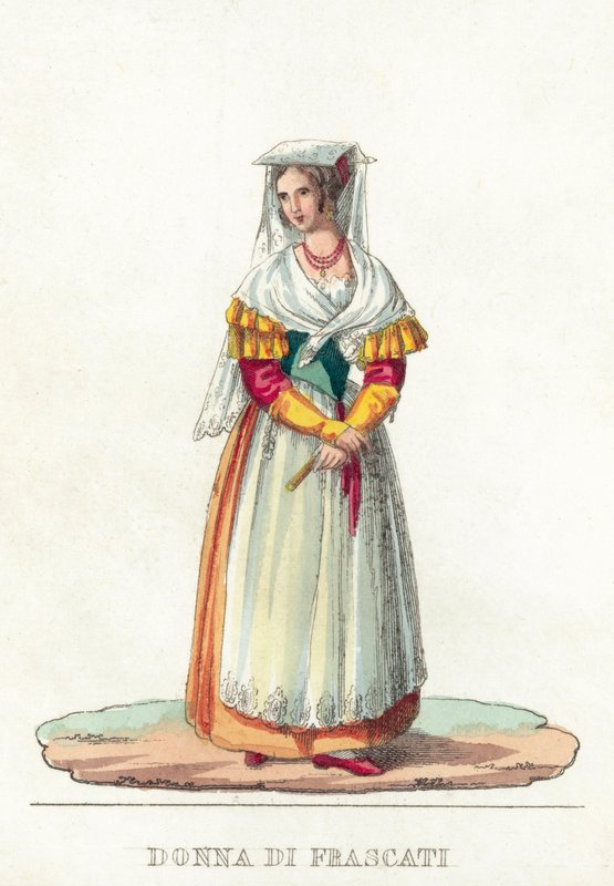 Donna Di Frascati (gravura a cores) de Italian School