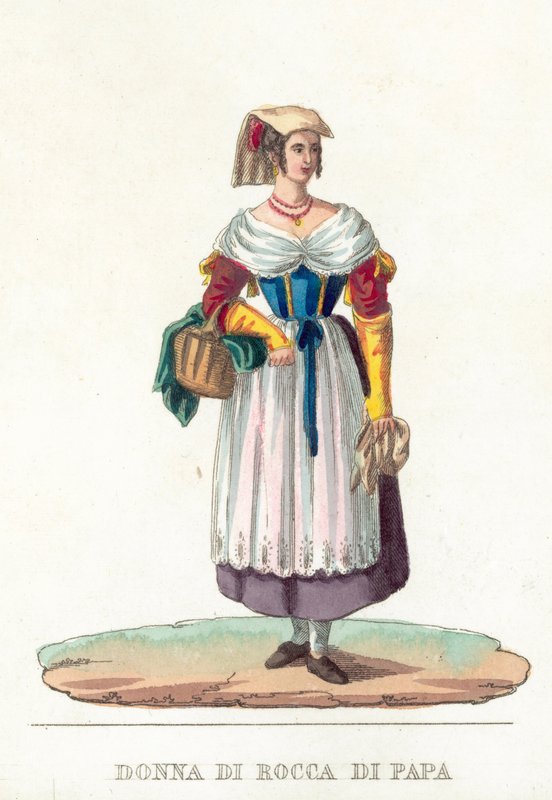Mulher de Rocca Di Papa (gravura a cores) de Italian School