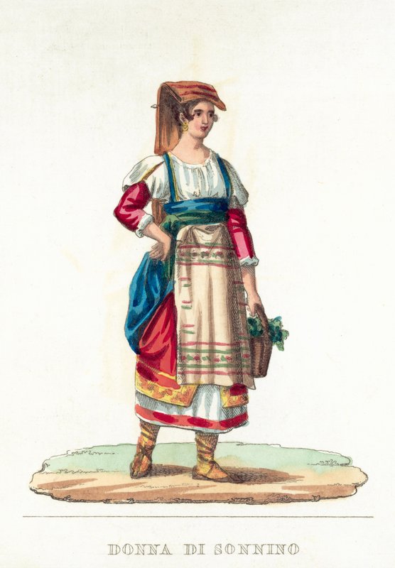 Donna Di Sonnino (gravura a cores) de Italian School