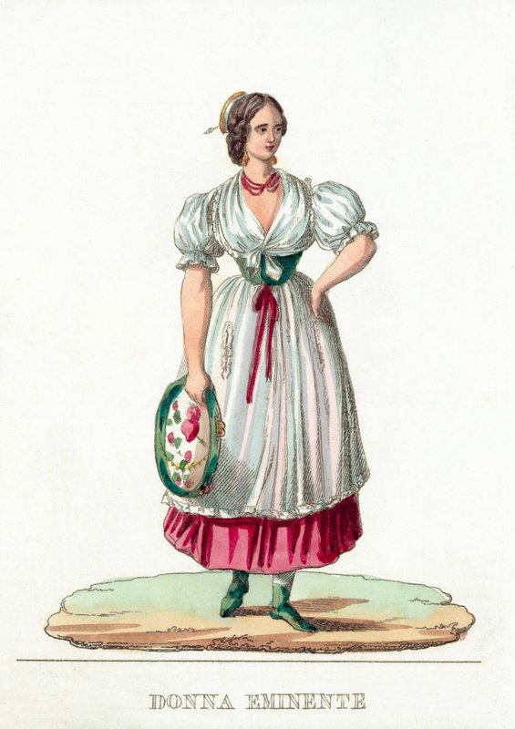 Donna Eminente (gravura colorida) de Italian School