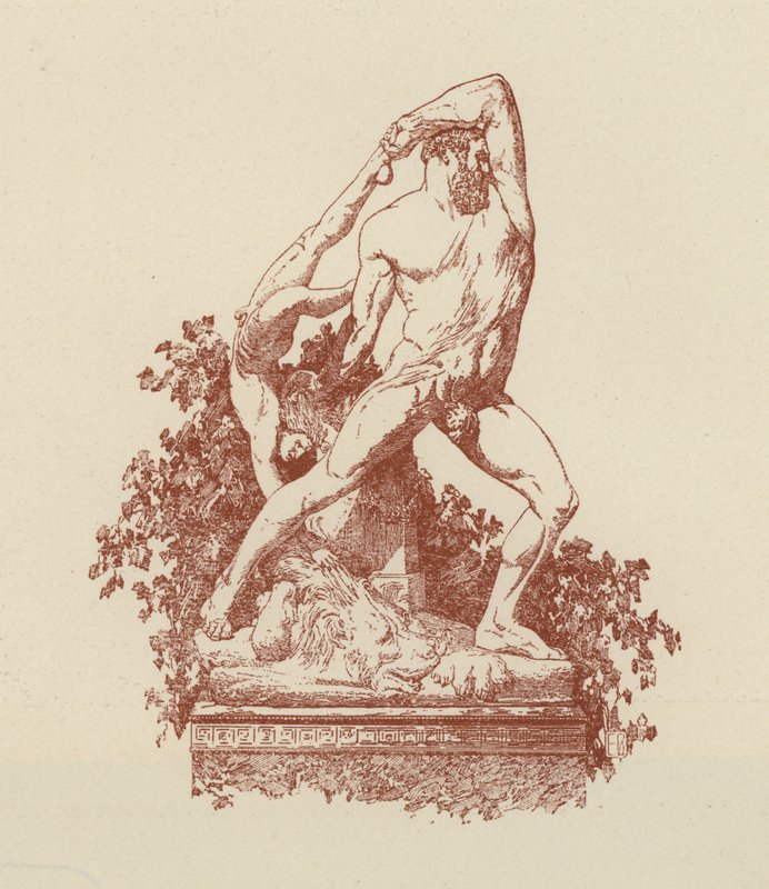 Hércules e Lica de Canova (litografia) de Italian School