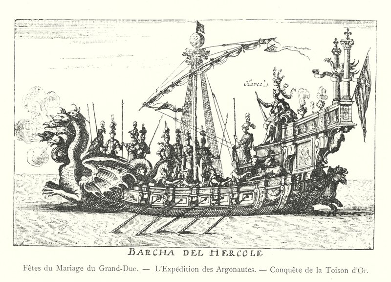 Festa de casamento do Grão-Duque, Expedição dos Argonautas, Conquista do Velo de Ouro (gravura) de Italian School