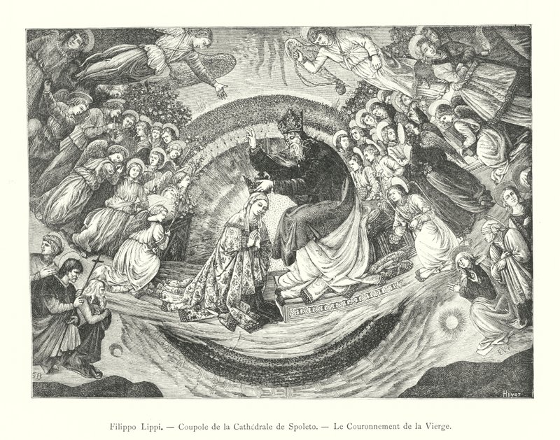 Filippo Lippi, Cupola da Catedral de Spoleto, A Coroação da Virgem (gravura) de Italian School