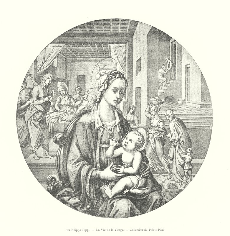 Fra Filippo Lippi, A Vida da Virgem, Colecção Pitti Palace (gravura) de Italian School