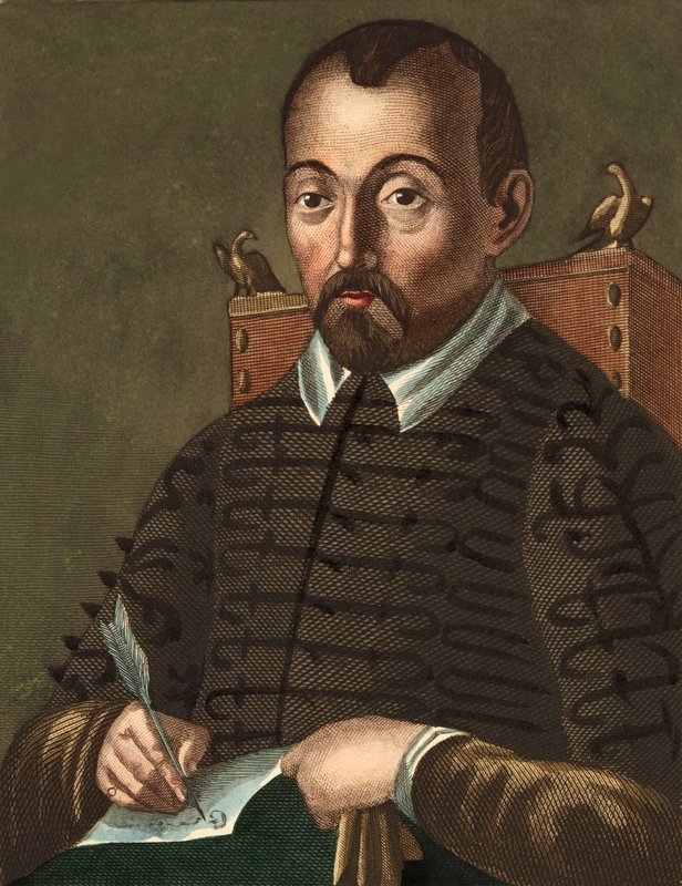 Giovanni Battista Guarini, diplomata italiano, poeta e dramaturgo (gravura colorida) de Italian School