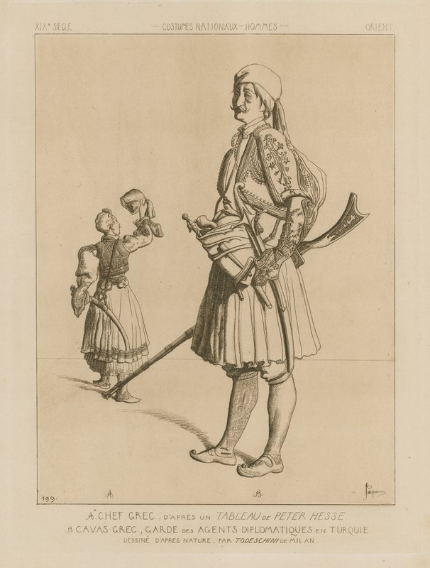 Trajes gregos do século XIX de Italian School