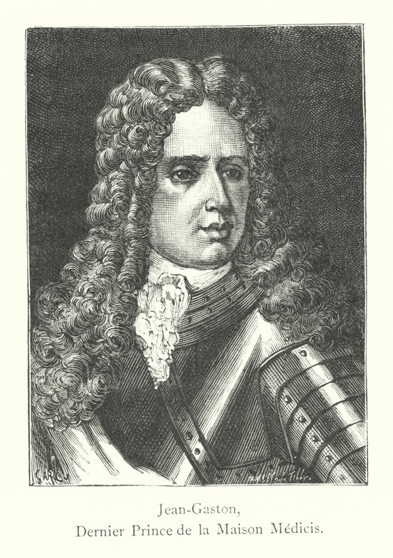 Jean-Gaston, último príncipe da Casa dos Médicis (gravura) de Italian School