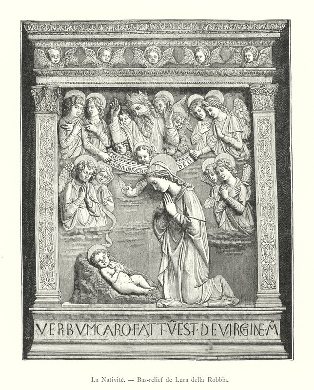 La Nativite, Bas-relief de Luca della Robbia (gravura) de Italian School